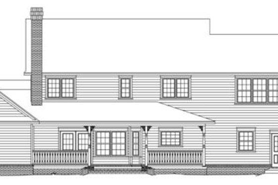 Exterior - Rear Elevation for Country House Plan #11-225 - 4 bed, 2.5 bath