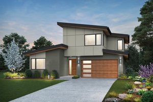 Dream House Plan - Contemporary Exterior - Front Elevation Plan #48-1111