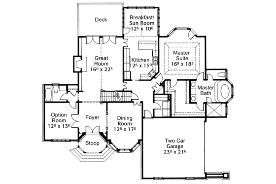 Floor Plan - Main Floor for European House Plan #429-1 - 5 bed, 4 bath