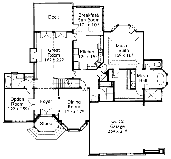 Dream House Plan - European Floor Plan - Main Floor Plan #429-1