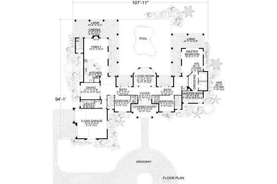 Floor Plan - Main Floor for Mediterranean House Plan #420-118 - 3 bed, 3.5 bath