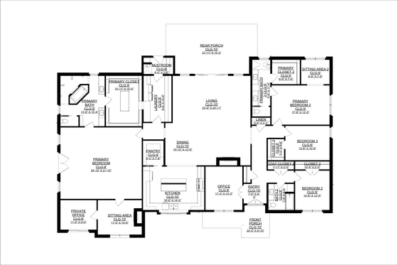 Floor Plan - Main Floor for Modern House Plan #1127-18 - 4 bed, 3 bath
