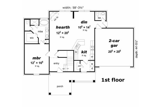 Floor Plan - Main Floor House Plan #329-340 - 4 bed, 2.5 bath