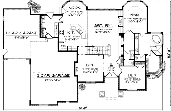 House Design - European Floor Plan - Main Floor Plan #70-847