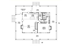 Floor Plan - Main Floor for Country House Plan #81-13915 - 1 bed, 1.5 bath