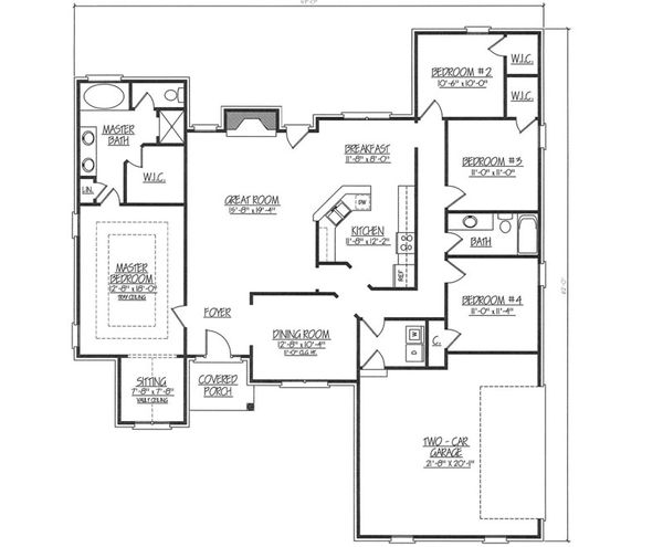 Ranch Floor Plan - Main Floor Plan #412-130
