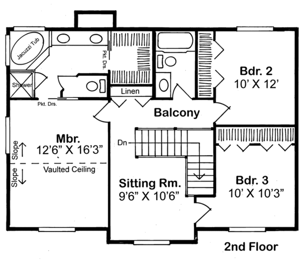 Country Floor Plan - Upper Floor Plan #312-145