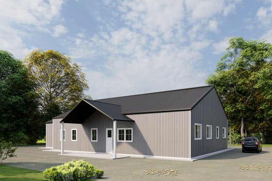 Exterior - Other Elevation 3 for Barndominium House Plan #1107-5 - 4 bed, 3 bath