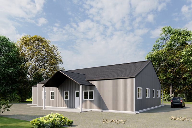House Design - Exterior - Other Elevation 3 for Barndominium House Plan #1107-5 - 4 bed, 3 bath