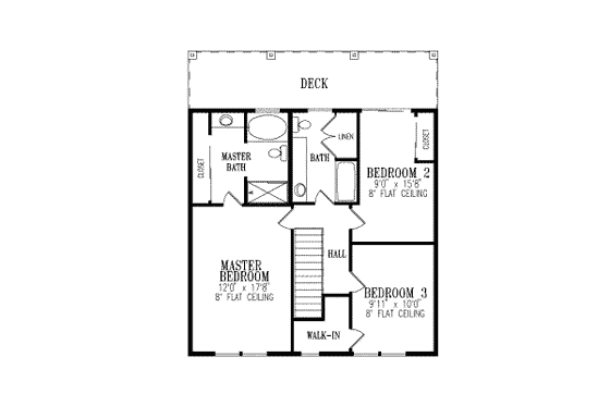Floor Plan - Upper Floor for Traditional House Plan #1-367 - 3 bed, 3 bath