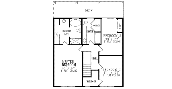 Traditional Floor Plan - Upper Floor Plan #1-367