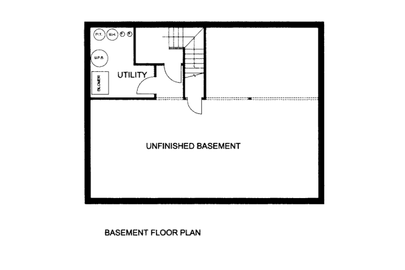 House Plan Design - Floor Plan - Lower Floor for Bungalow House Plan #117-611 - 3 bed, 3 bath