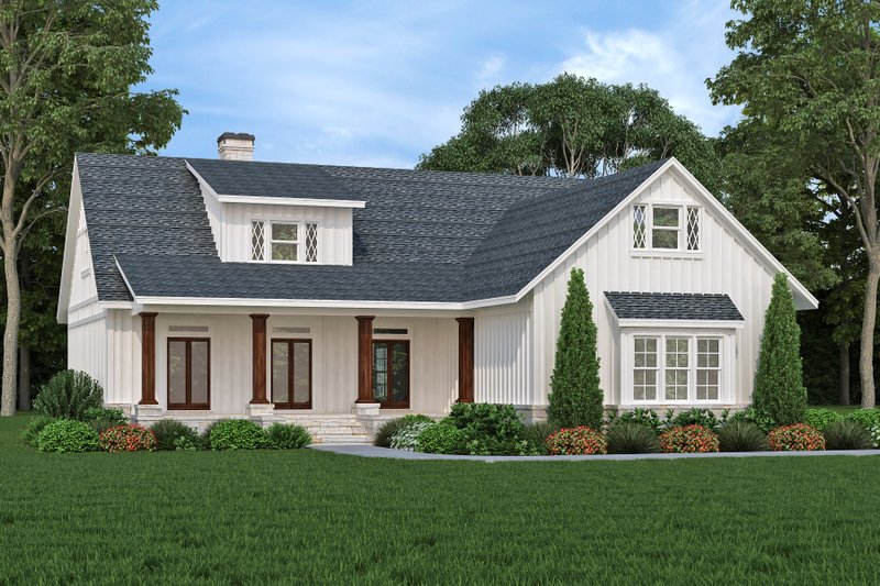 House Blueprint - Farmhouse Exterior - Front Elevation Plan #45-613