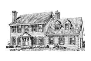 colonial house plan front elevation