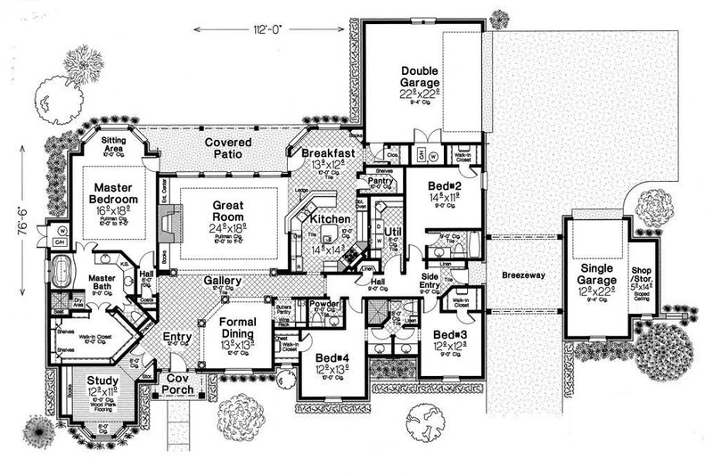 Dream House Plan - Floor Plan - Main Floor for European House Plan #310-331 - 4 bed, 3.5 bath