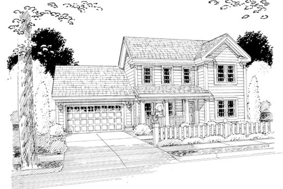 Exterior - Other Elevation for Country House Plan #513-2056 - 3 bed, 2 bath