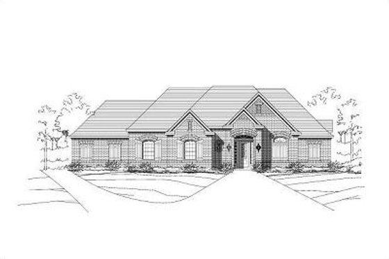 Exterior - Front Elevation for European House Plan #411-282 - 4 bed, 3 bath