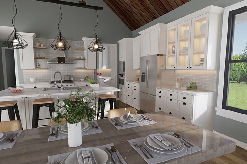 House Blueprint - Interior - Kitchen 1 for Contemporary House Plan #48-1037 - 3 bed, 3.5 bath