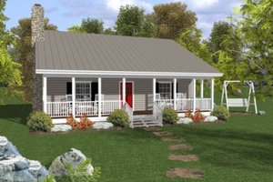 Dream House Plan - Cottage Exterior - Front Elevation Plan #56-547