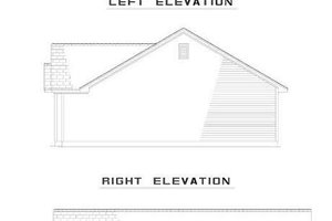 Exterior - Rear Elevation for Ranch House Plan #17-163 - 3 bed, 1.5 bath