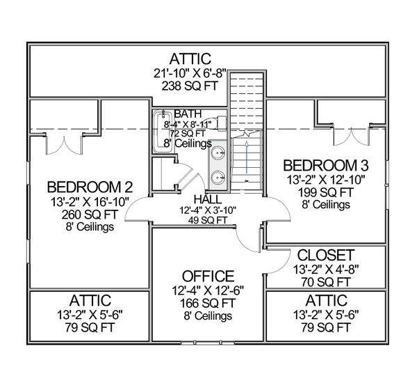 House Design - Country Floor Plan - Upper Floor Plan #1116-34
