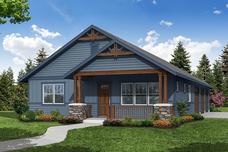 Craftsman Style House Plan - 1 Beds 1 Baths 2736 Sq/Ft Plan #124-1390