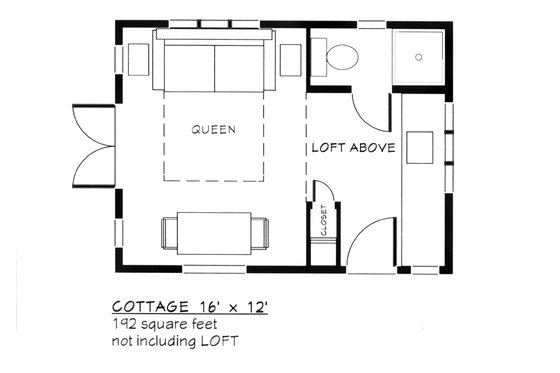 Floor Plan - Main Floor 1 for Colonial House Plan #917-23 - 1 bed, 1 bath
