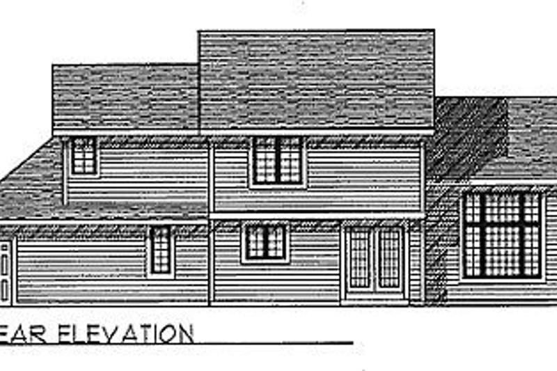 Dream House Plan - Exterior - Rear Elevation for Traditional House Plan #70-222 - 3 bed, 2.5 bath