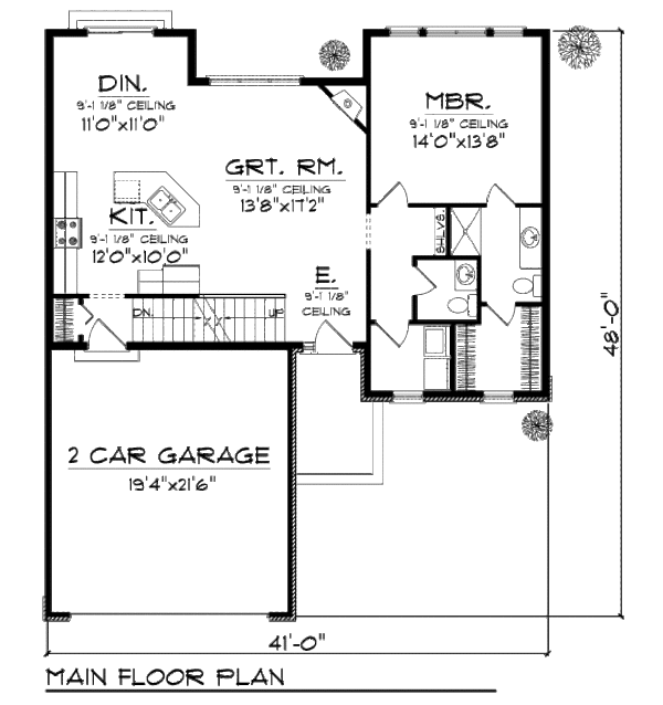 Dream House Plan - Traditional Floor Plan - Main Floor Plan #70-944