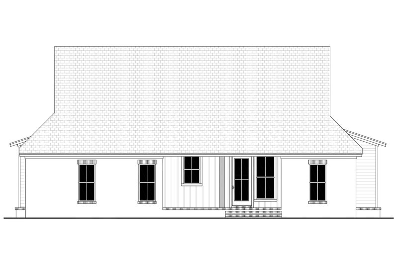 House Blueprint - Exterior - Rear Elevation for Farmhouse House Plan #430-338 - 4 bed, 2 bath