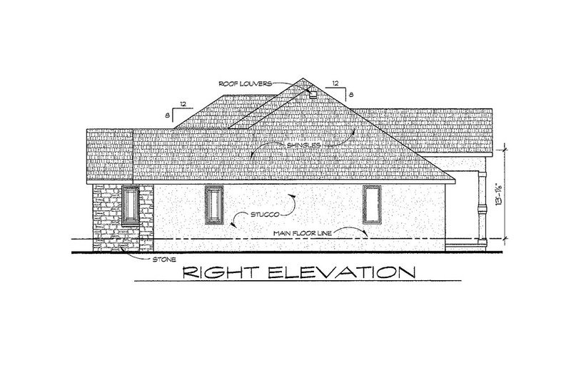 Home Plan - Exterior - Other Elevation 1 for Traditional House Plan #20-1823 - 3 bed, 2 bath