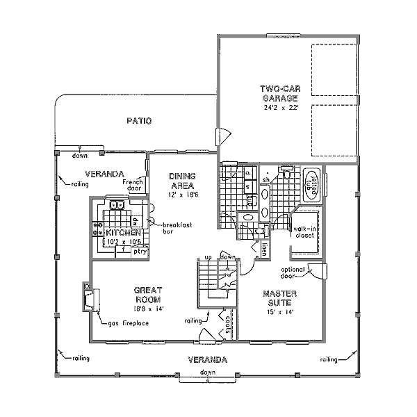 Country Floor Plan - Main Floor Plan #18-4460
