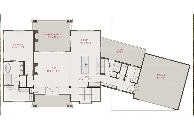 Dream House Plan - Floor Plan - Main Floor for Traditional House Plan #461-109 - 4 bed, 4.5 bath