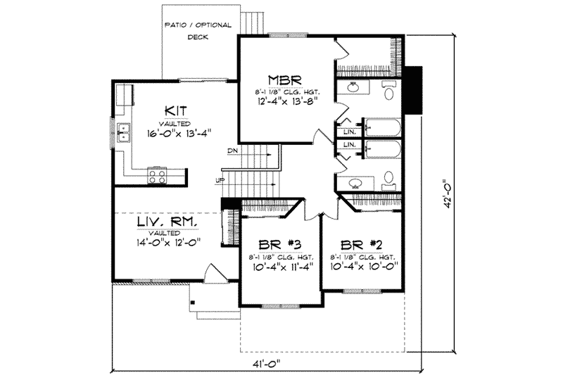 Home Plan - Floor Plan - Main Floor for Traditional House Plan #70-598 - 3 bed, 2.5 bath