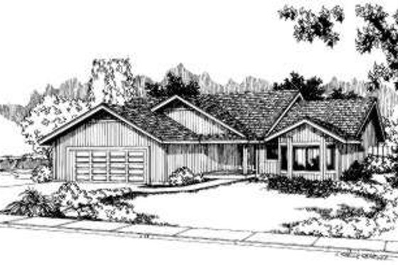 Exterior - Front Elevation for Traditional House Plan #303-295 - 3 bed, 2 bath