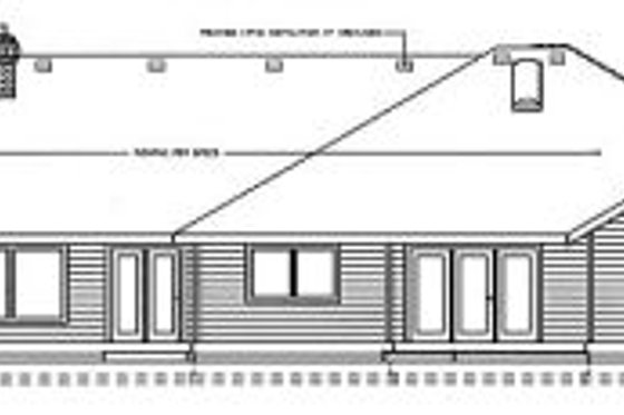 Exterior - Rear Elevation for Ranch House Plan #91-102 - 4 bed, 2.5 bath