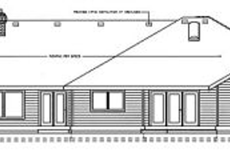 Home Plan - Exterior - Rear Elevation for Ranch House Plan #91-102 - 4 bed, 2.5 bath