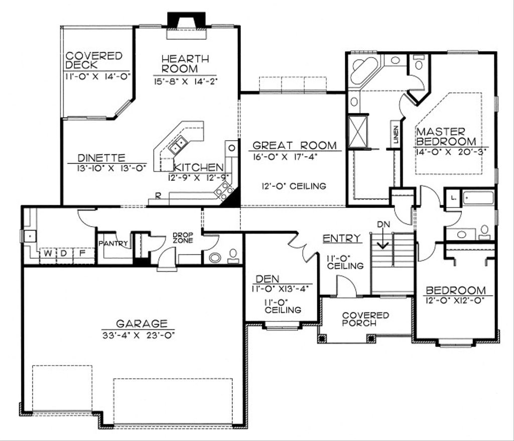 Traditional Style House Plan - 2 Beds 3 Baths 2393 Sq/Ft Plan #20-2049 ...