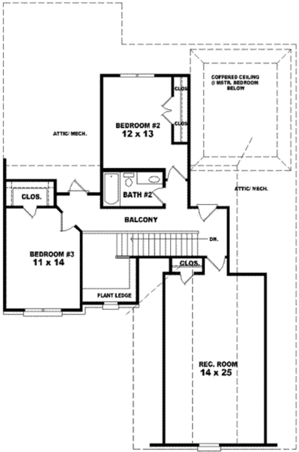 European Floor Plan - Upper Floor Plan #81-827
