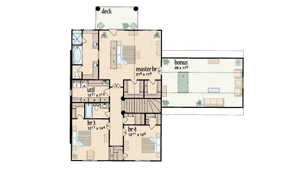 Modern Floor Plan - Upper Floor Plan #36-217