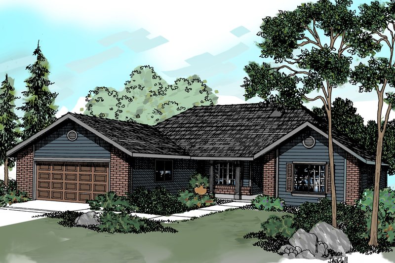 Architectural House Design - Ranch Exterior - Front Elevation Plan #124-295