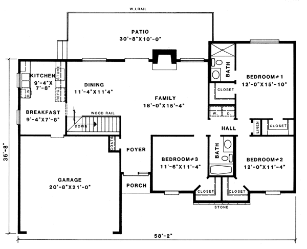 Ranch Floor Plan - Main Floor Plan #10-126