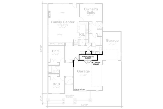 Floor Plan - Other Floor for Traditional House Plan #20-2445 - 3 bed, 2 bath