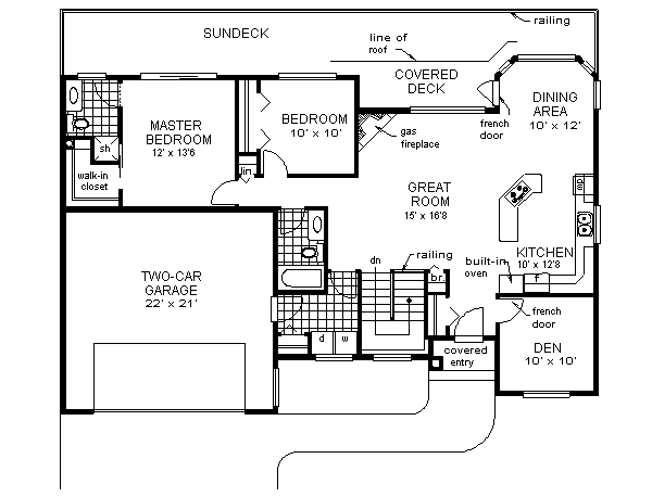 Home Plan - Mediterranean Floor Plan - Main Floor Plan #18-1009