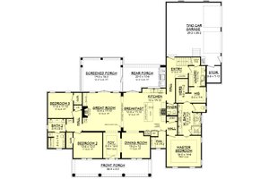 Floor Plan - Main Floor for Country House Plan #430-171 - 3 bed, 2.5 bath