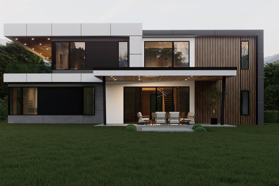 Exterior - Rear Elevation for Modern House Plan #1066-326 - 5 bed, 4 bath