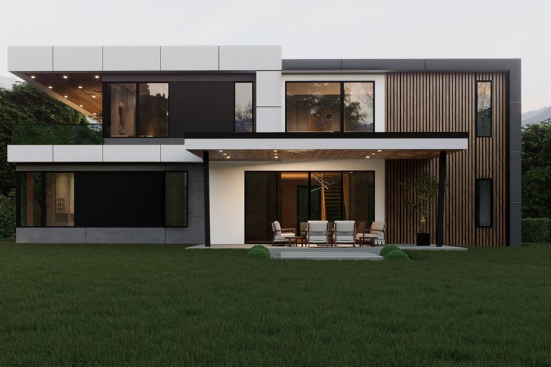 Dream House Plan - Exterior - Rear Elevation for Modern House Plan #1066-326 - 5 bed, 4 bath