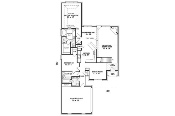 Floor Plan - Main Floor for European House Plan #81-269 - 4 bed, 3 bath