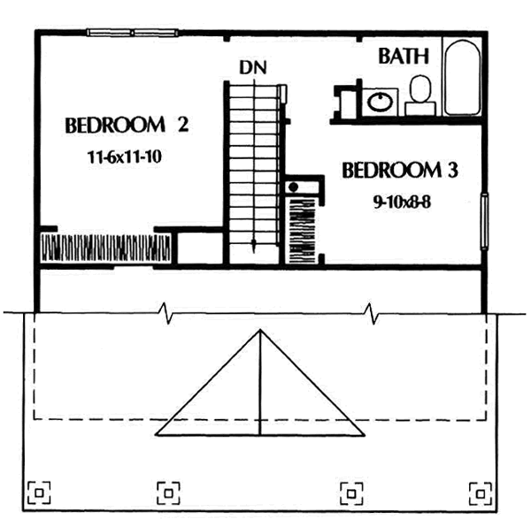 Cottage Floor Plan - Upper Floor Plan #50-219