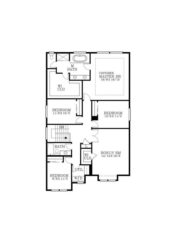 Craftsman Floor Plan - Upper Floor Plan #53-647